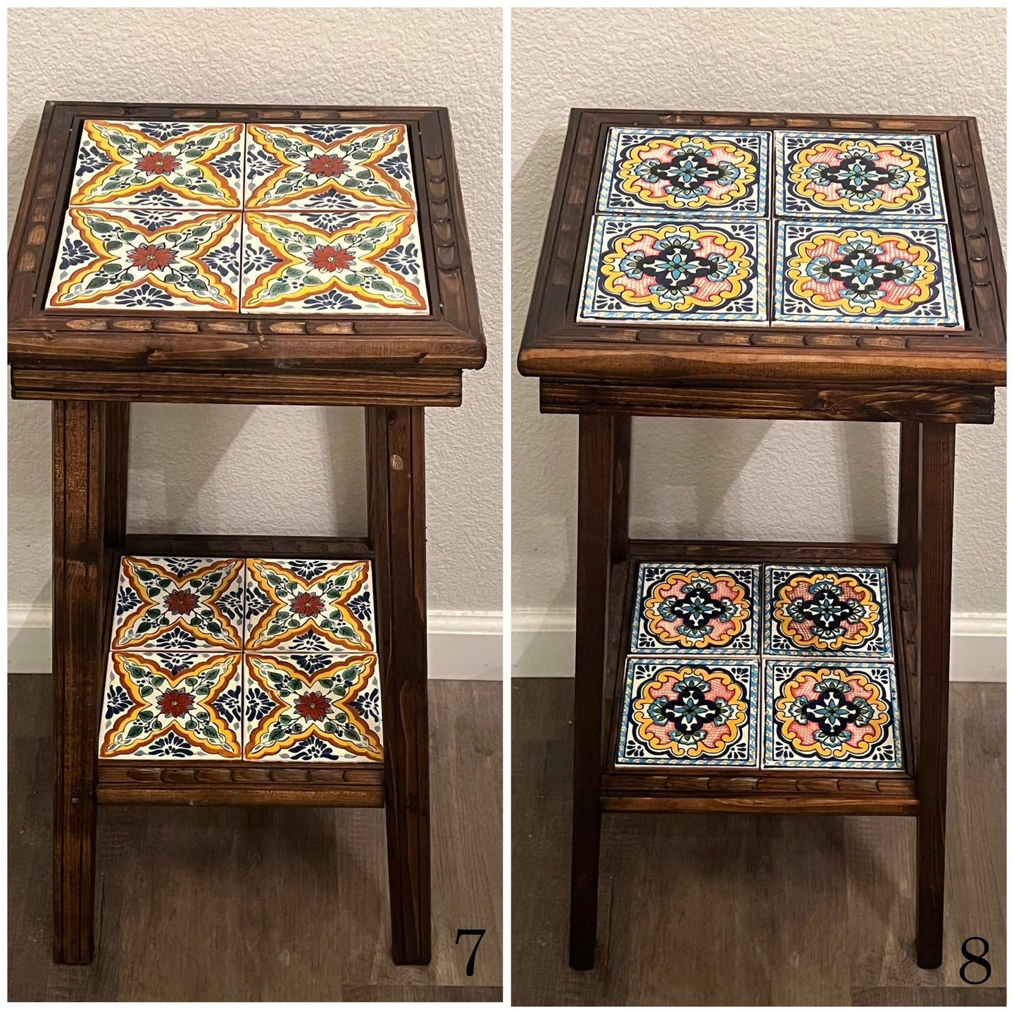 Handmade Mexican End Table - Talavera Charm